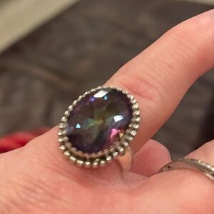 Dazzling faceted Mystic Topaz Ring
